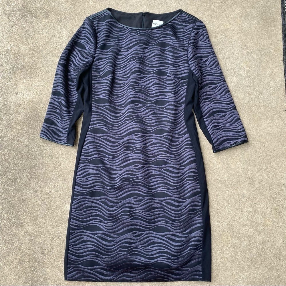 Reiss Tonal Embroidered Mesh Panel Dress